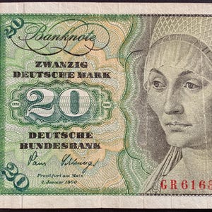 Germany 20 Deutsche Mark 1980 P-32d VF collectible banknote