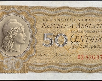 Argentina 50 Centavos ND (1950) P-259a UNC South American Paper Money Liberator Issue