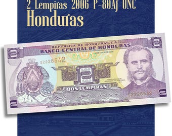 Honduras 2 Lempiras 2006 Banknote P-80a UNC