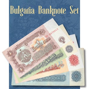 Bulgaria Banknote Bundle 1 2 5 10 Leva P-93 P-94 P-95 P-91 Madara Horseman, Rare Bulgarian Communist Currency, VF-UNC Vintage Numismatic Lot