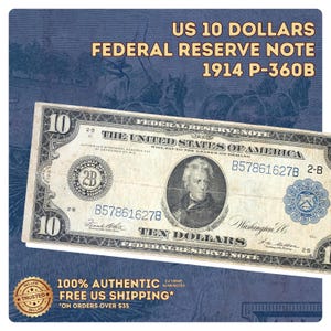 Note de la Réserve fédérale américaine de 10 dollars 1914 P-360b F+