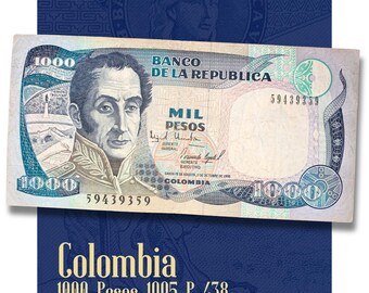 Colombia 1000 Pesos 1995 Banknote P-438 VF