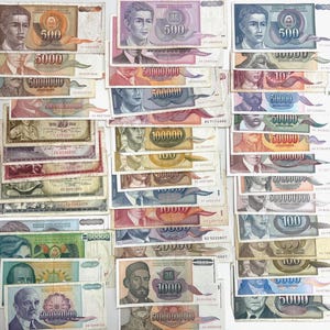 Yugoslav Hyperinflation Banknote Collection 35 different pieces 1990s
