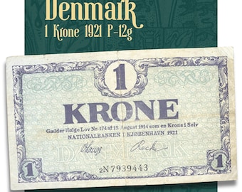 Denmark 1 Krone 1921 P-12g F
