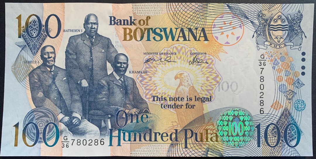 Botswana 100 Pula 2005 P-29b UNC Collectible African Banknote - Etsy