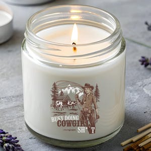 Candela regalo per Natale, decorazione western, regalo rustico per la casa, candela da fattoria, regalo da rodeo, cowgirl, decorazione per casa ranch, cose da cowgirl