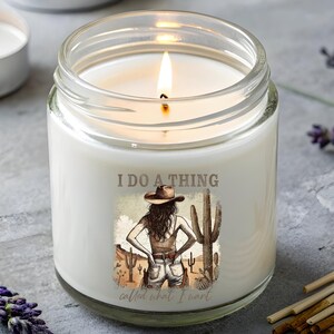 Candela regalo per Natale, decorazione western, regalo per la casa rustica, candela da fattoria, regalo per rodeo e cowgirl, decorazione per casa ranch, I Do A Thing, cowgirl