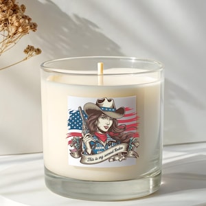 Candela regalo per Natale Decorazione Western Regalo per la casa rustica Candela da fattoria Regalo da rodeo Cowgirl Decorazione per casa ranch 2° Rodeo Natale