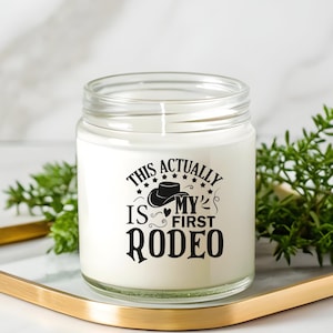 Candela regalo per Natale Decorazione Western Regalo per la casa rustica Candela da fattoria Regalo da rodeo Cowgirl Decorazione per casa ranch Primo rodeo di Natale