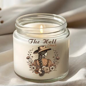 Candela regalo per Natale, decorazione western, regalo rustico per la casa, candela da fattoria, regalo da rodeo, cowgirl, decorazione per casa ranch, diavolo non lo farò, regalo
