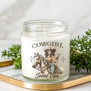 Candle Gift for Christmas Western Decor Rustic Home Gift Farmhouse Candle Rodeo Cowgirl  Gift Ranch House Decoration Cowgirl Social Club