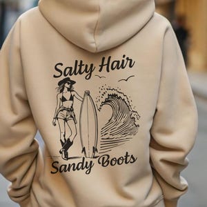 Women&#39;s Western Hoodie For Christmas Gift Cowgirl Rodeo Punchy Gift for Christmas Horse Lover Western Cowgirl Salty Hair Sandy Boots