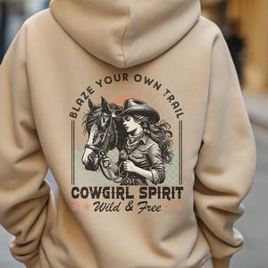 Women&#39;s Western Hoodie For Christmas Gift Cowgirl Rodeo Punchy Gift for Christmas Horse Lover Western Cowgirl Gift Blaze Your Own Trail