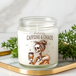 Candle Gift for Christmas Western Decor Rustic Home Gift Farmhouse Candle Rodeo Cowgirl  Gift Ranch House Fueled by Caffeine and Chaos Gift