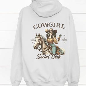 Women&#39;s Western Hoodie For Christmas Gift Cowgirl Rodeo Punchy Gift for Christmas Horse Lover Western Cowgirl Gift Cowgirl Social Club Gift