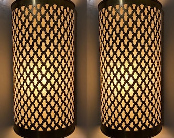 Set of 2 Moroccan Wall Sconce - Moroccan lighting - Artistic Light Applique - Handmade Moroccan Wall Lamp - Light Fixtures Exterior-Interior