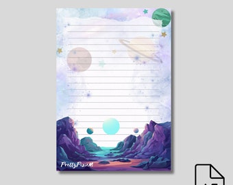 A5 Galaxy space writing paper