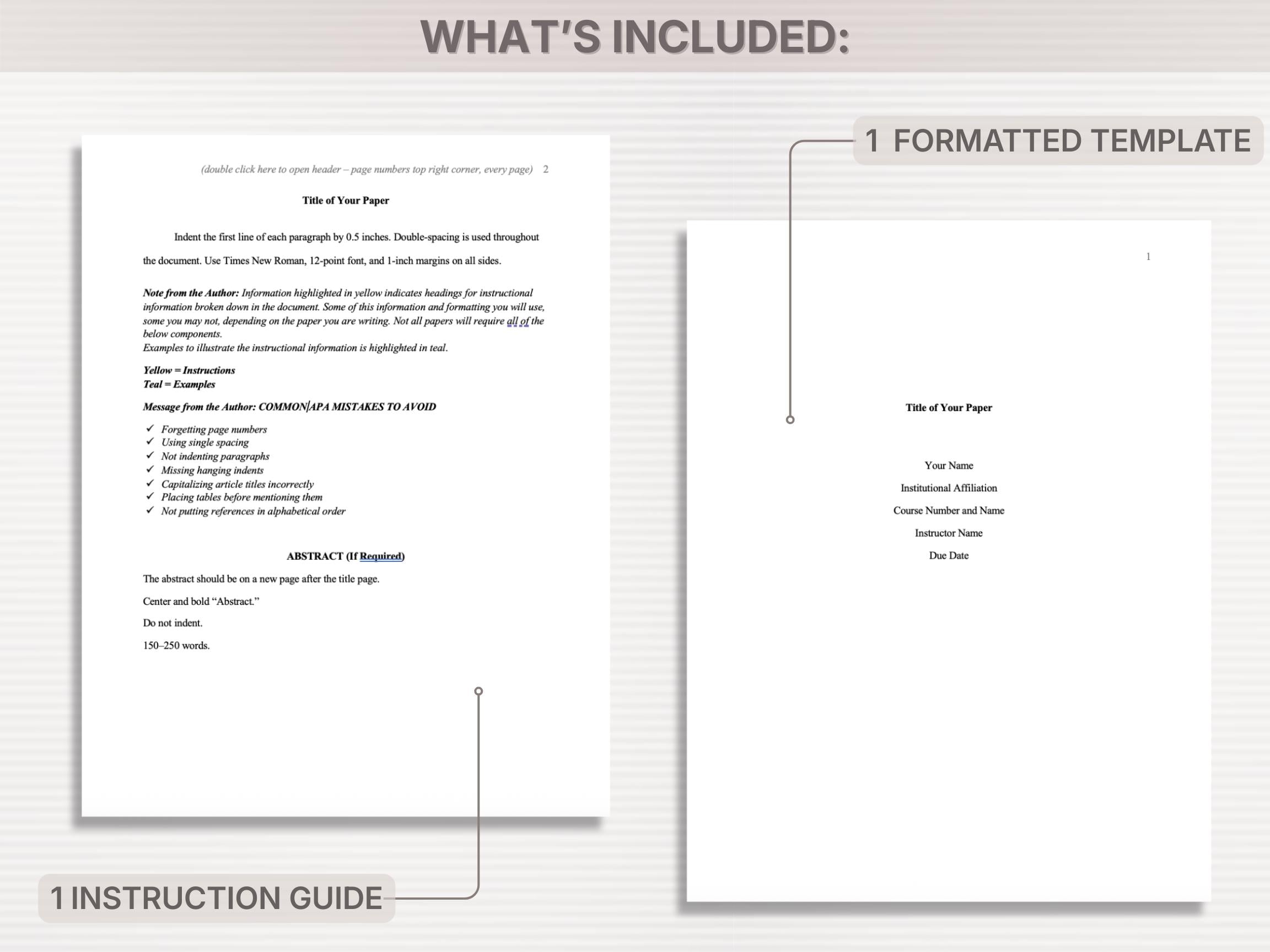 APA 7th Edition Essay Template | Formatted Student Paper + Academic ...