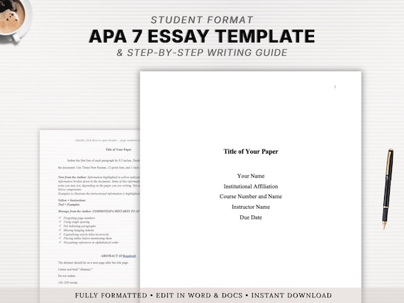 APA 7th Edition Essay Template | Formatted Student Paper + Academic Writing Guide (Word & Google Docs)