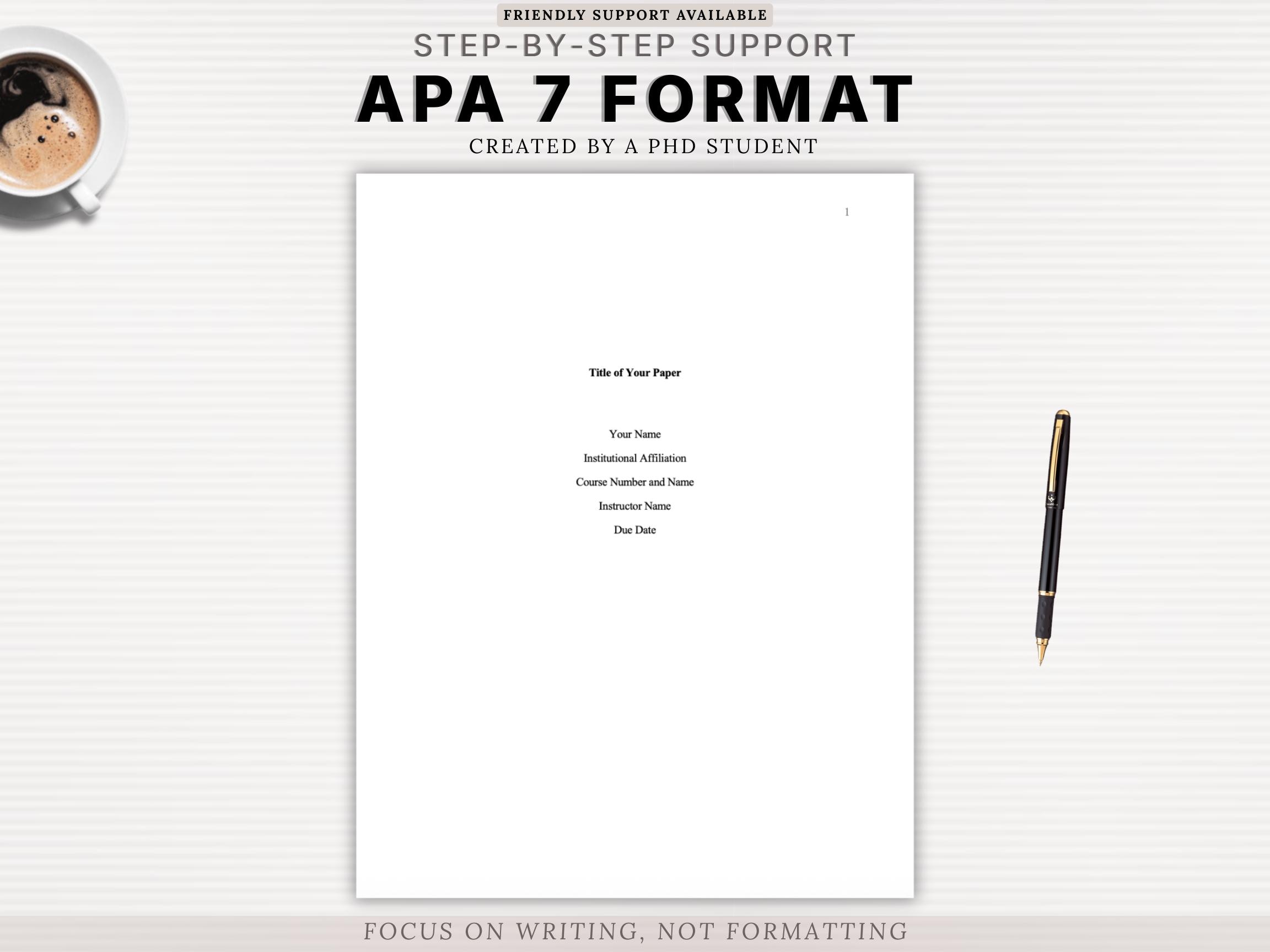 APA 7th Edition Essay Template | Formatted Student Paper + Academic ...