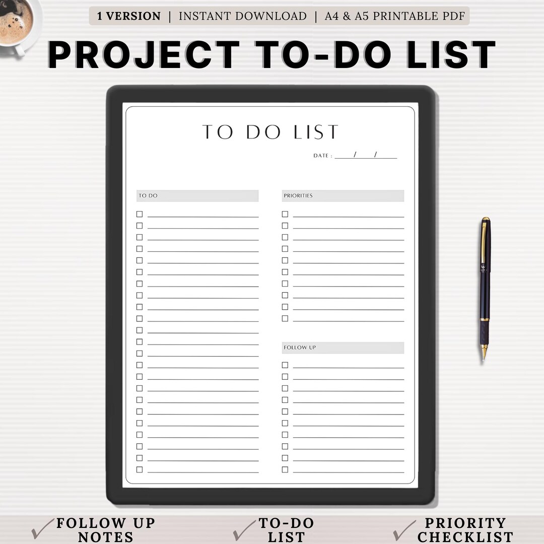 Research Project Planner | To-do List, Task & Priority Tracker | Follow ...