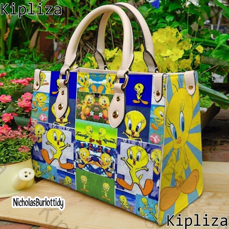 Tweety Bird Handbag, Tweety Bird Cartoon Leather Bag, Tweety Bird Shoulder Bag