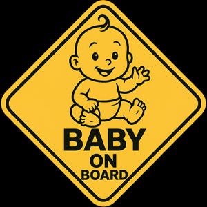Adesivo "Bambino a bordo" - Adorabile decalcomania per auto per neo-genitori, segnale di sicurezza in vinile
