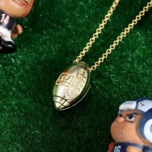 Engraved American Football Necklace, Gift For NFL Lover, Sports Gift, Sterling Silver Necklace, Personalised Football Ball, Birthday Gift