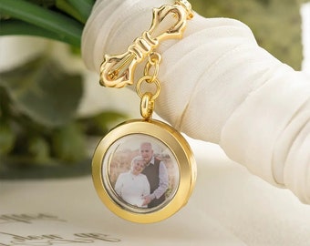 Custom Photo Wedding Lapel Pin: Memorial Bouquet Pin, Groom Gift