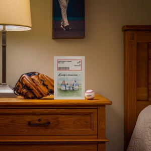 Ritratto di famiglia personalizzato con il baseball, papà numero 1 del baseball, ritratto di famiglia personalizzato senza volto, regalo per la festa del papà, stile di carta da baseball personalizzata