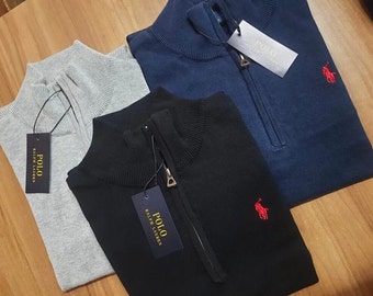 Polo Ralph Lauren katoenen lichtgewicht sweatertrui voor heren met 1/4 rits