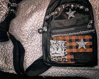 DIY Grunge Crossbody Bag Sac alternatif unisexe Sac Emo Sac à bandoulière Punk Goth Sac Y2K