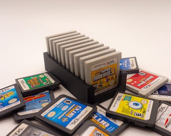 Soporte para 10 cartuchos de juego para Nintendo DS/3DS/DSi: bandeja de almacenamiento compacta negra para coleccionistas y jugadores