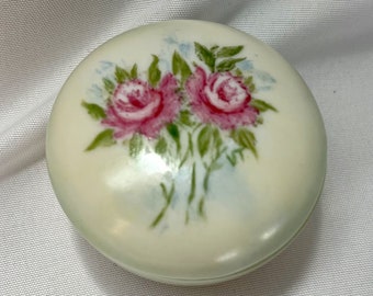 Vtg Floral Trinket Dish Hand painted