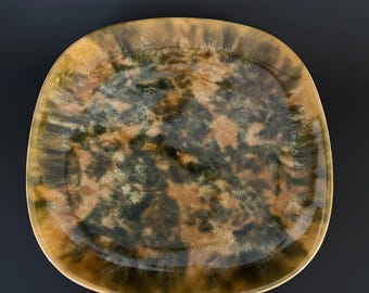 Vintage Beauce Pottery Drip Glaze Plate #453 Quebec Canada