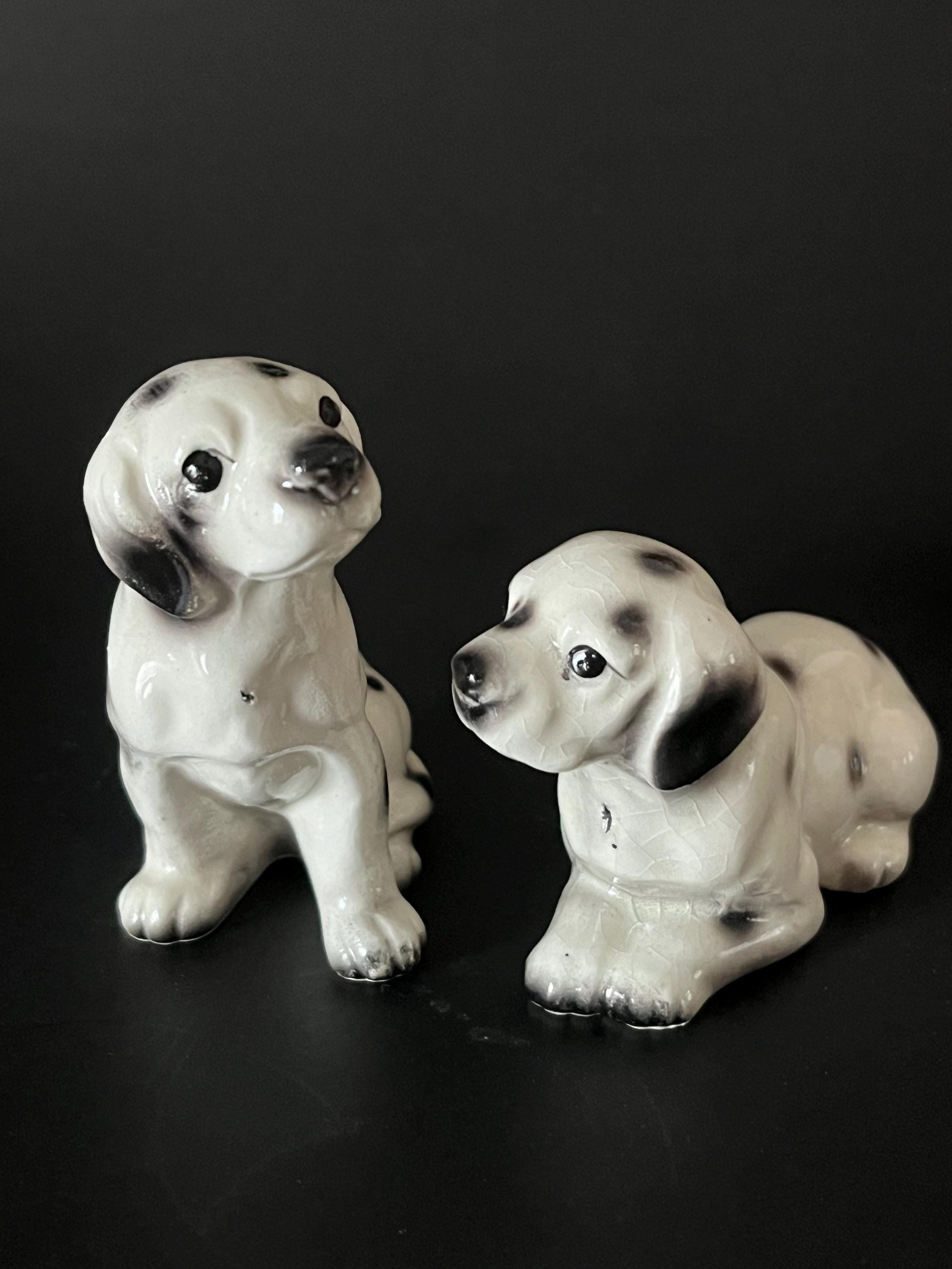 ヴィンテージ磁器製ダルメシアン犬フィギュア 1950年代～60年代 ペア