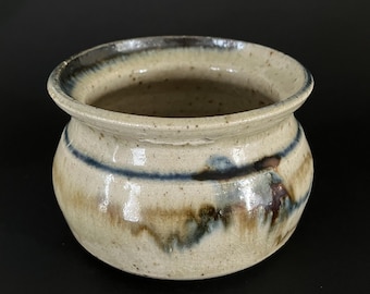 Vintage Fulton Stoneware Pottery – Blue and Ivory Glaze – Rustic Kitchen Décor