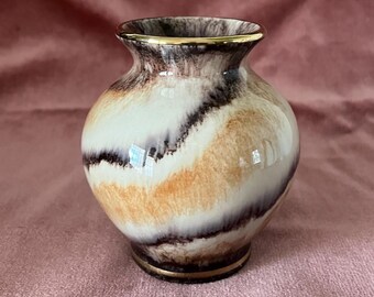 Vintage-Keramikvase aus Deutschland mit Tropfglasur, 3,5 Zoll