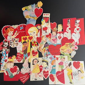 Lot de 25 cartes MCM vintage pour la Saint-Valentin