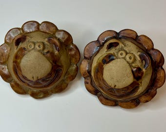 Vtg Fitz & Floyd Lion Salt and Pepper Shakers Stoneware Japan