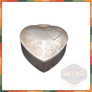 Alpaca Thick Brass Vintage Heart Jewelry Box