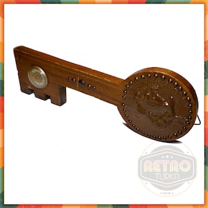 Vintage Leather Relief Wooden Thermometer