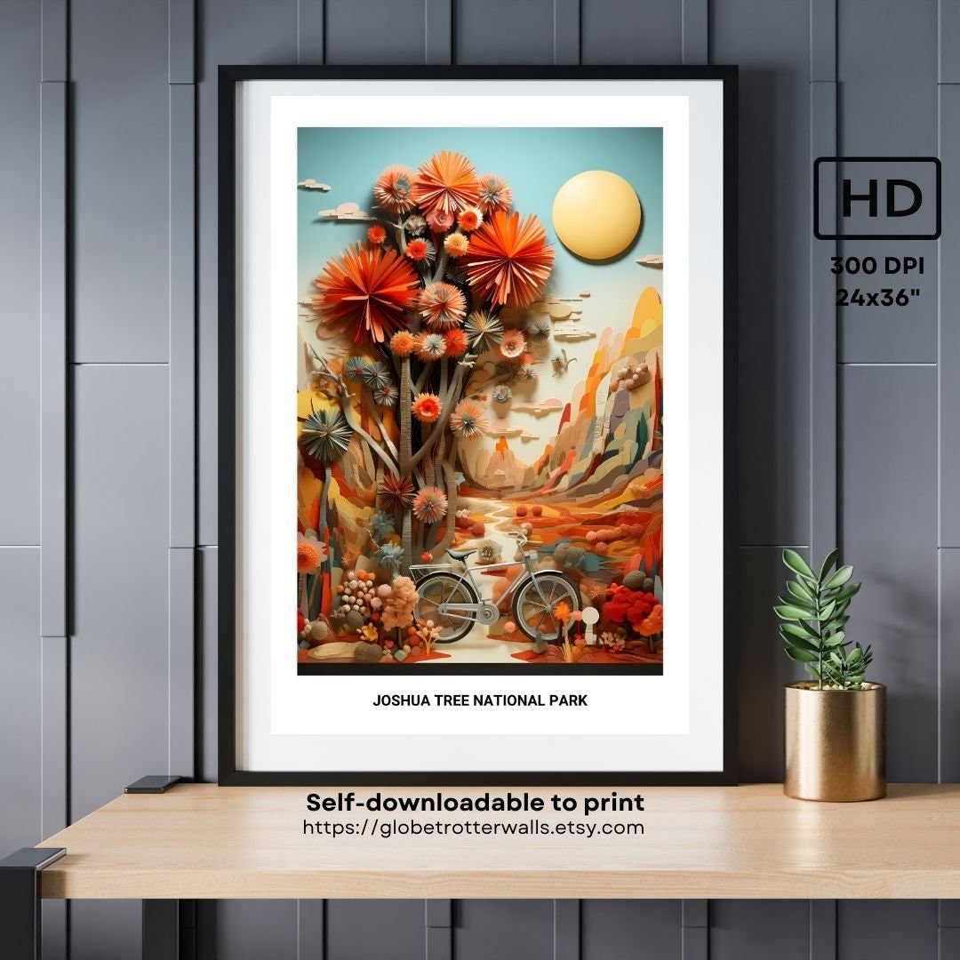 Abstract Joshua Tree Abstract Joshua Tree Wall Art, Dadaism Inspired Collage, Downloadable ...