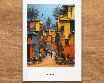 Vibrant Bangui Street Scene Hardcover Journal, Colorful Urban Africa, Unique Travel Diary, Central African Republic