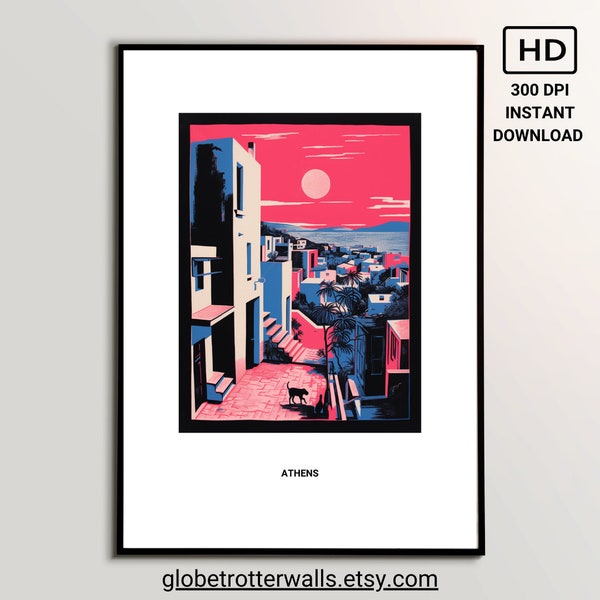 Custom Expressionism City Poster - Personalized Abstract City Art in Expressionist Style, Available in 4 Sizes
