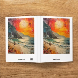 Airlie Beach Australia Abstract Cityscape Hardcover Journal, matte afwerking, kleurrijk notitieboek voor reizigers en schrijvers afbeelding 8