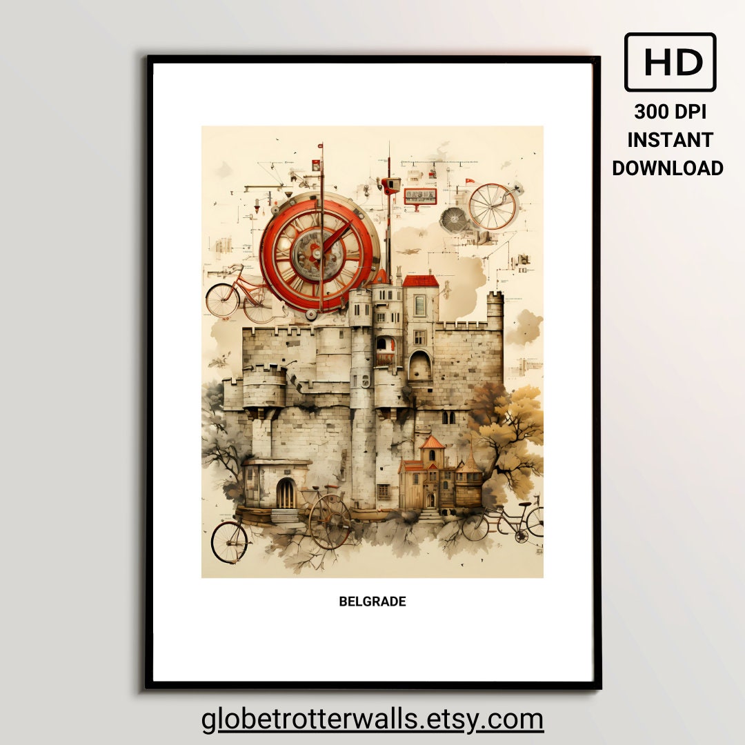 Belgrade serbia Collage Printable Poster Instant Art Download in 4 ...