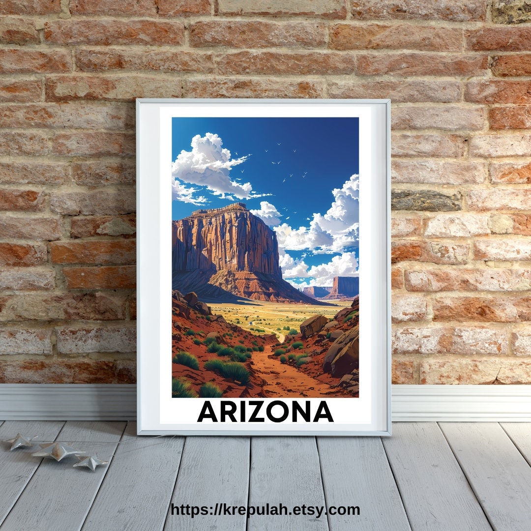 Arizona Landscape Posters, Set of 4 Desert Wall Art, 24x36 Printable ...