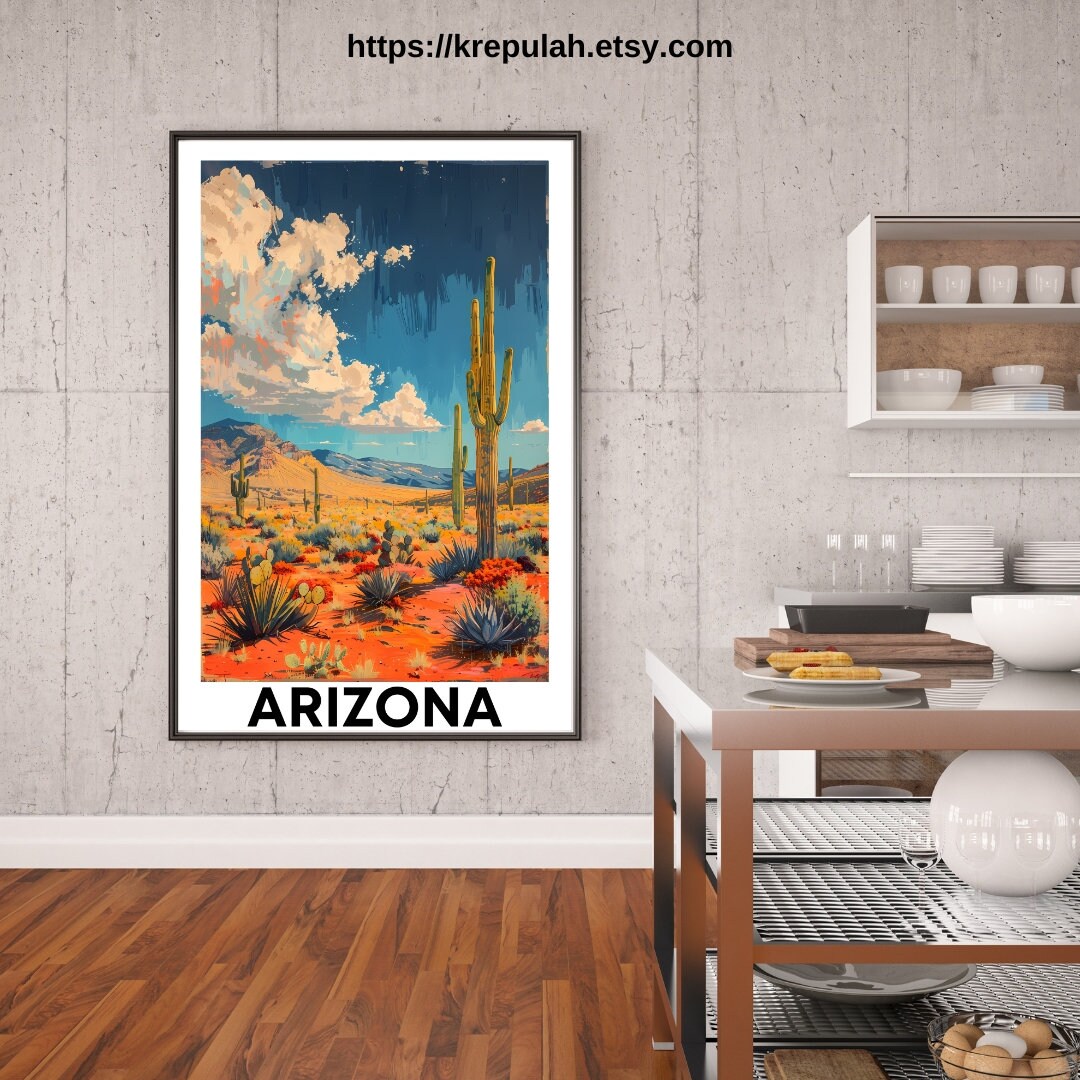 Arizona Landscape Posters, Set of 4 Desert Wall Art, 24x36 Printable ...