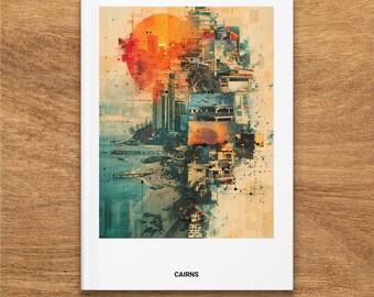 Cairns Australia Cityscape Art Journal, Matte Hardcover Notebook, Urban Sketch Design, Travel Inspired, Blank Lined Pages